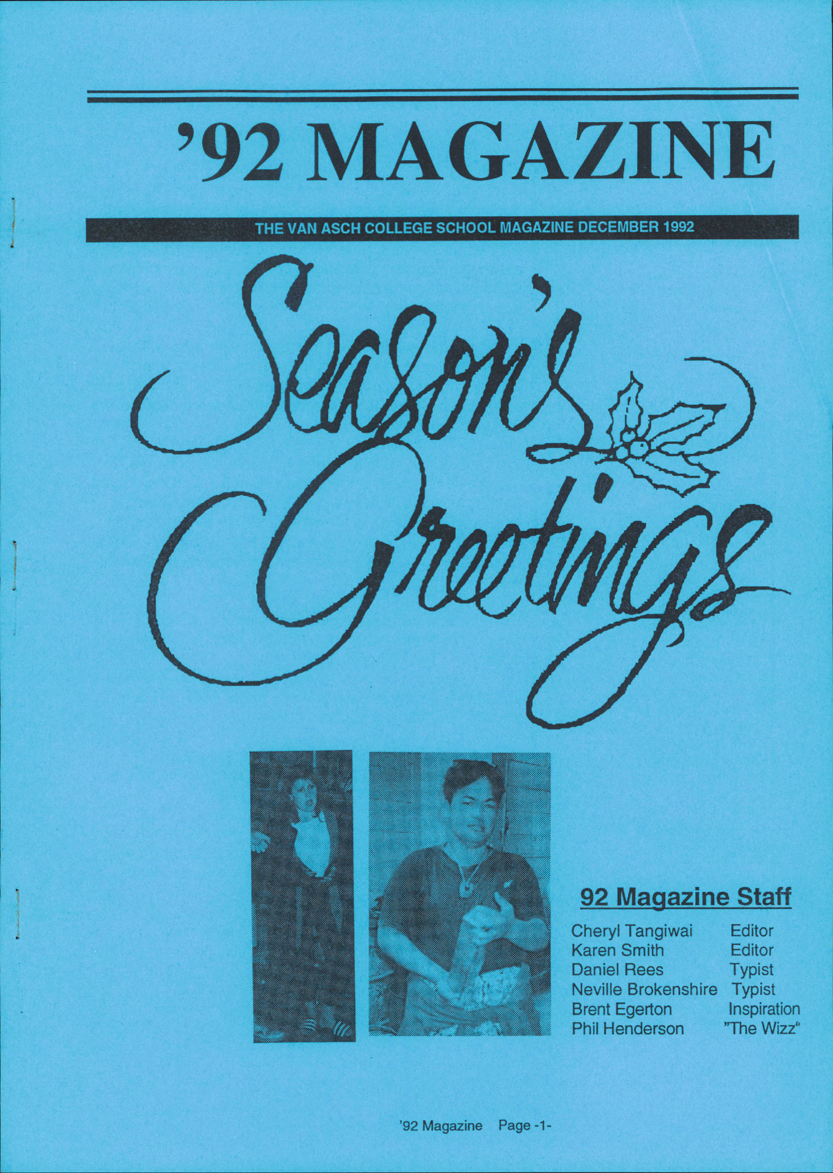 van Asch College School Magazine - 1992