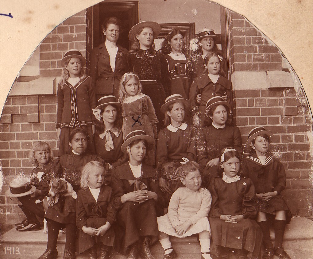 Teacher and students - 1913 