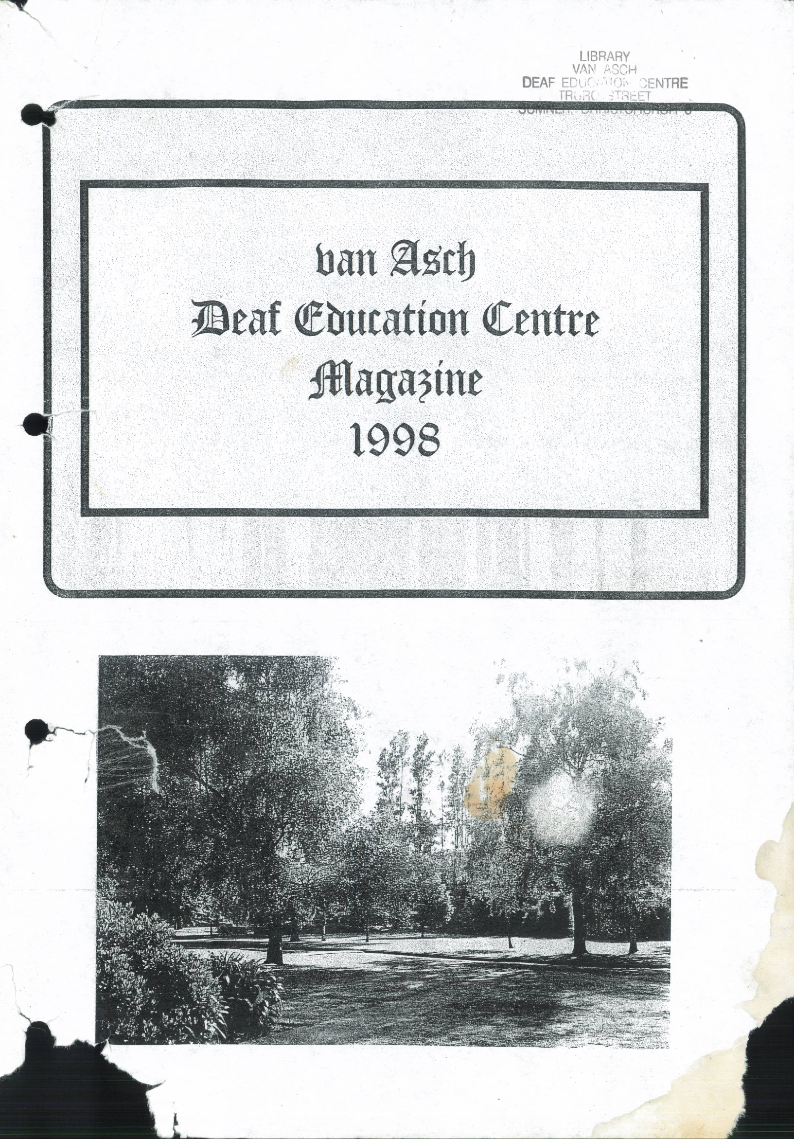 van Asch Deaf Education Centre Yearbook - 1998