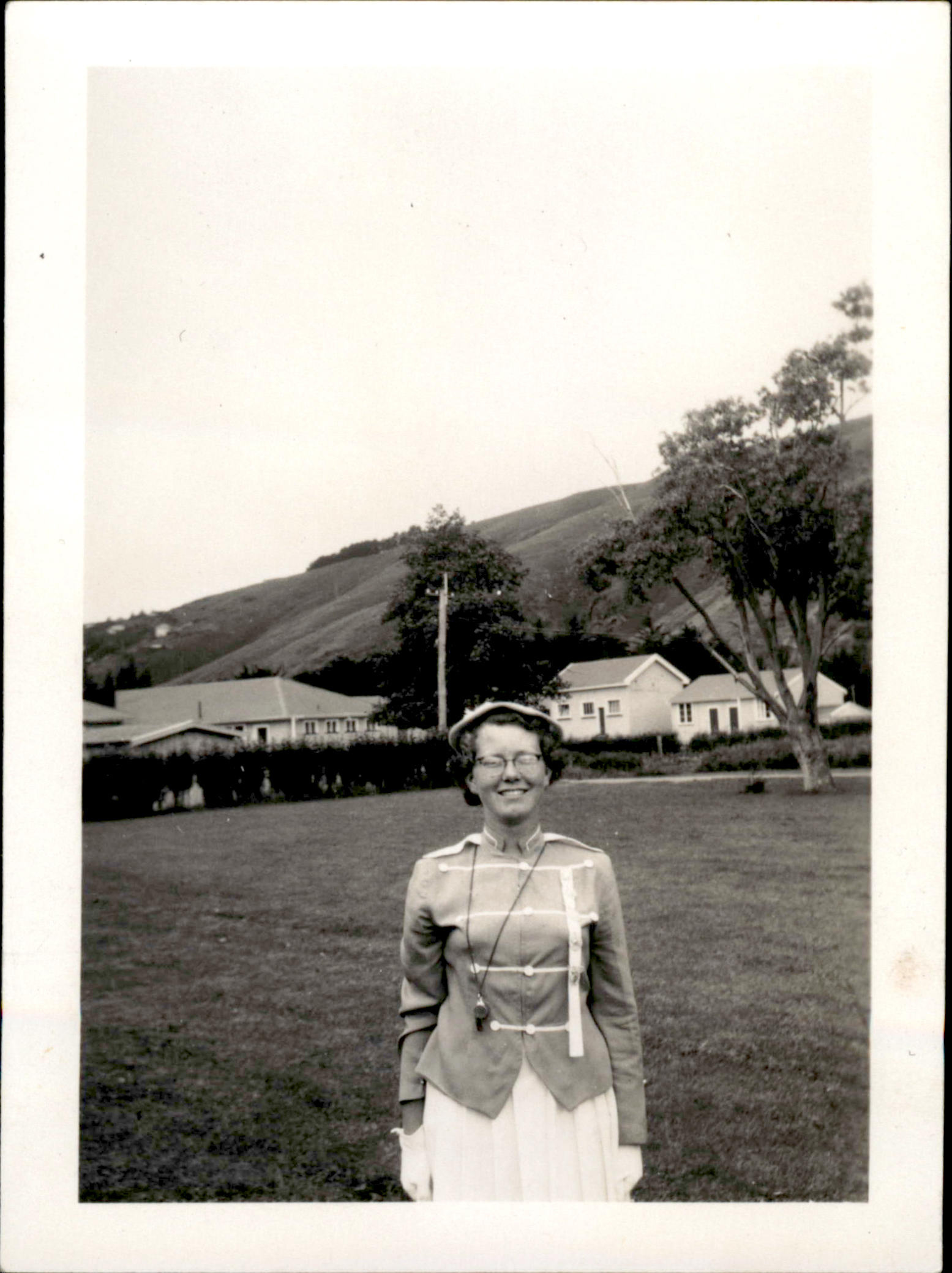 Anne Smith Posing in her Marching Uniform - 1950s