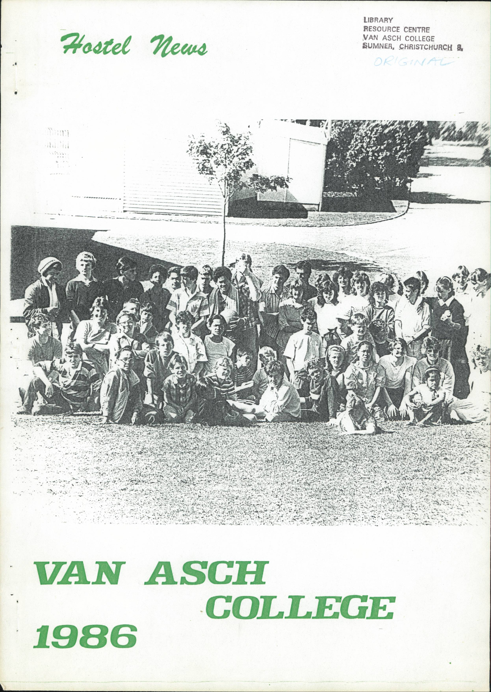 van Asch College Hostel News - 1986