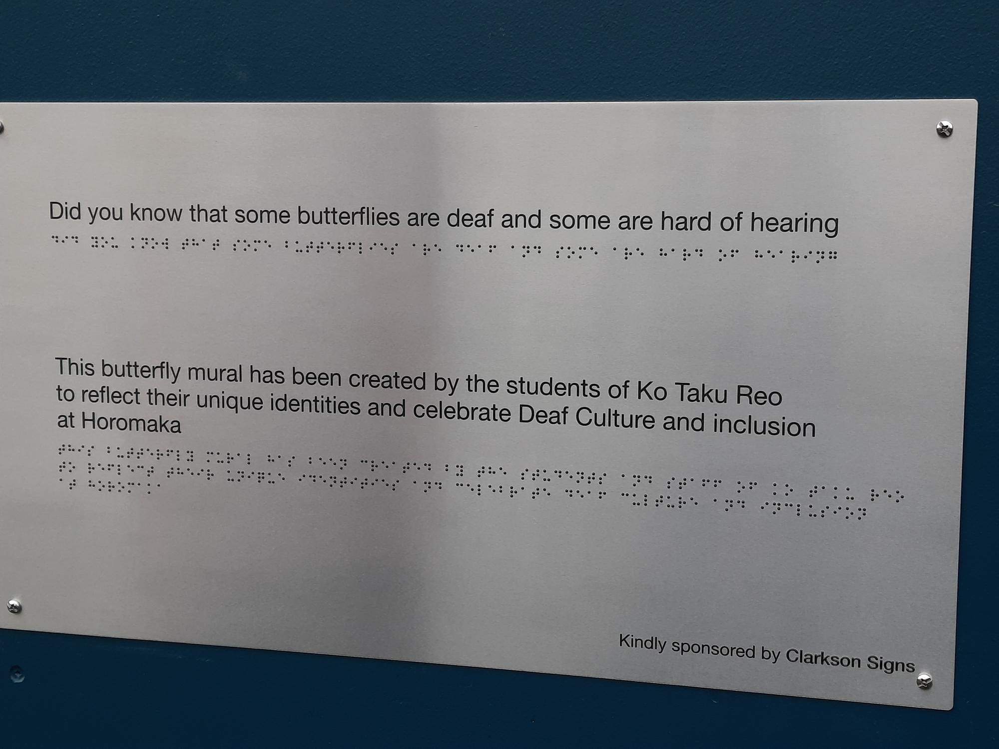 Braille information panel.